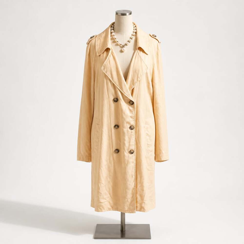 Sanctuary Crafted & Tailored Tencel Trench Coat Size L Peach/Tan